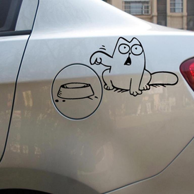 CAT-CAR-BLACK-CAR-STICKER