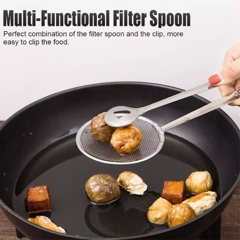 Stainless-Steel-Kitchen-Serving-Tongs-Frying-Filter-Spoon